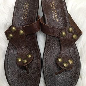 mila paoli sandle wedge made in italy size 10